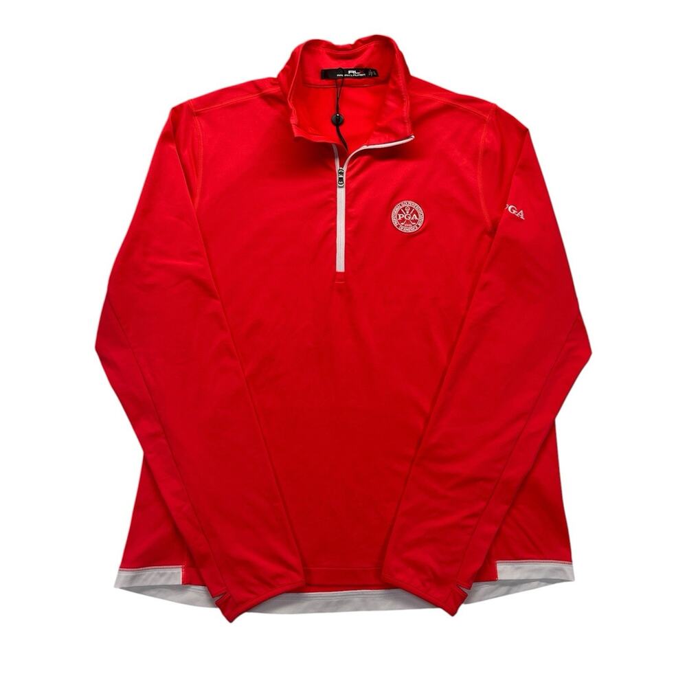 RLX Ralph Lauren Women’s PGA Quarter Zip Pullover Pink XL Thumb Holes